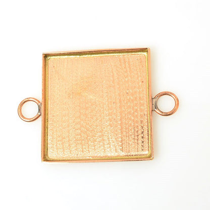 Resin Bezel Tray - 31mm Square Link - Bright Copper