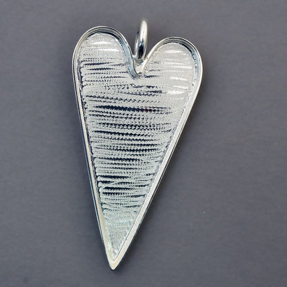 Findings - Skinny - Heart Bezel / Pan Pendant - Bright Silver