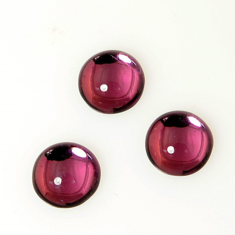 Glass Cabochon - 8mm Round - Amethyst (5)