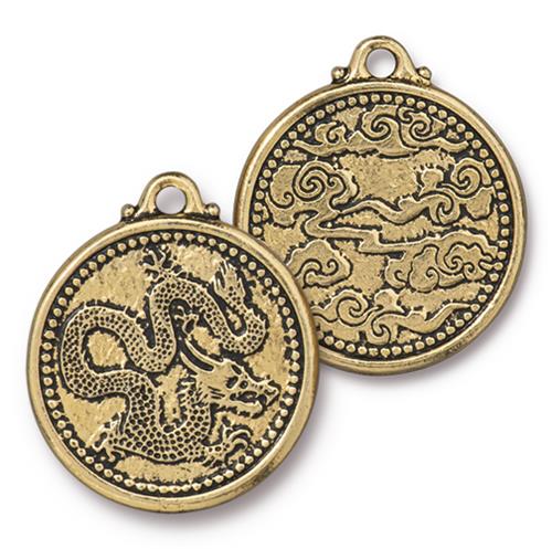 Chinese Dragon Coin Charm   AntGold Each