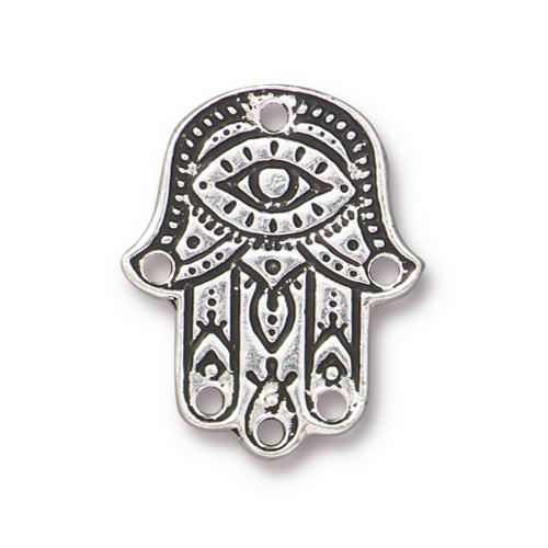 Link -  Hamsa Hand - Antiqued Silver