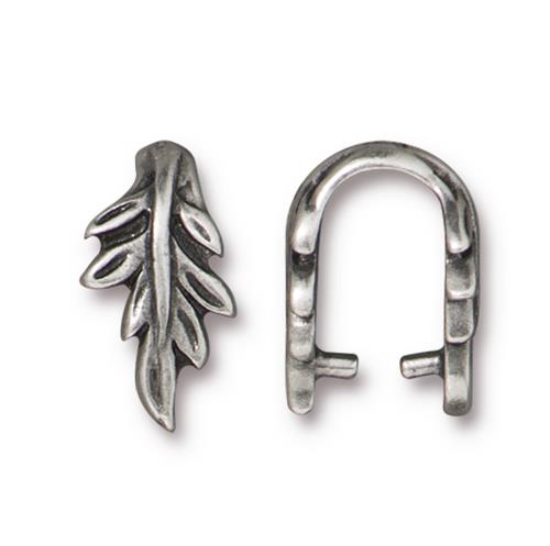 Bail -  Botanical - Antiqued Pewter