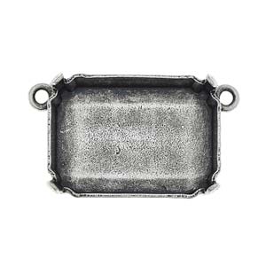 Rhinestone Jewelry Findings - 13x18mm Octagon/Rectangle (4610) Mount with 2 Loop