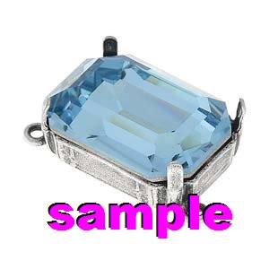 Rhinestone Jewelry Findings - 13x18mm Octagon/Rectangle (4610) Mount with 2 Loop