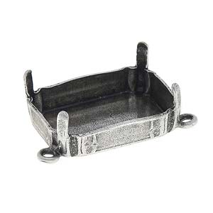 Rhinestone Jewelry Findings - 13x18mm Octagon/Rectangle (4610) Mount with 2 Loop