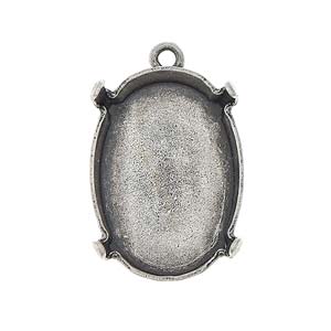 Rhinestone Jewelry Findings - 13x18mm Pendant Oval (4120) Stone Setting with Top