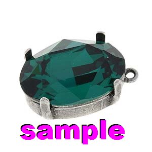 Rhinestone Jewelry Findings - 13x18mm Pendant Oval (4120) Stone Setting with Top