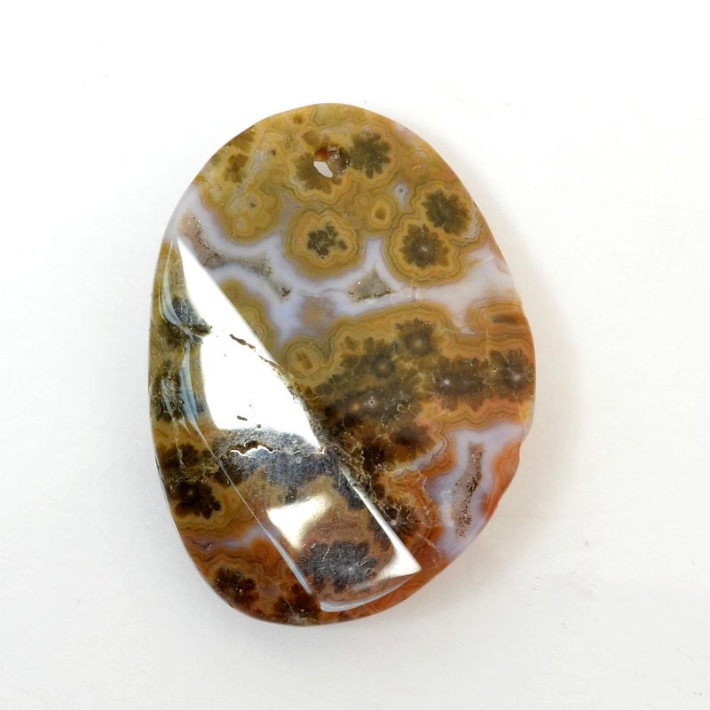 Stone Pendant - OOAK -  Faceted Oval - Ocean Jasper