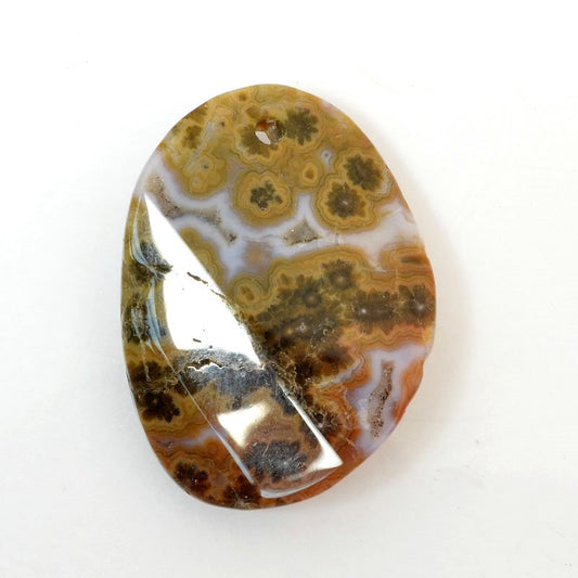 Stone Pendant - OOAK -  Faceted Oval - Ocean Jasper