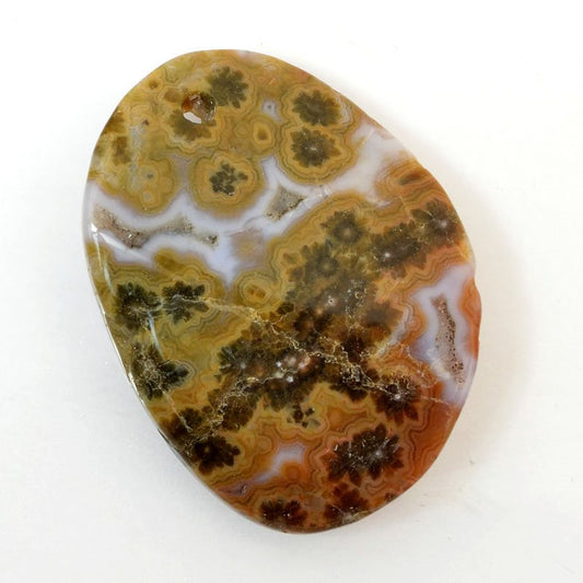 Stone Pendant - OOAK -  Faceted Oval - Ocean Jasper