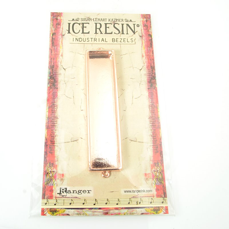 Resin Bezel Tray - Large Industrial Style - Rectangle - Rose Gold