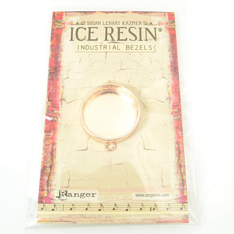 Resin Bezel Tray - Medium Industrial Style - Circle - Rose Gold