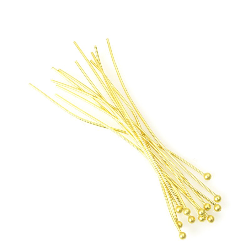 Headpins - 2in / 22ga Ball Head - Bright Gold Plated (50)