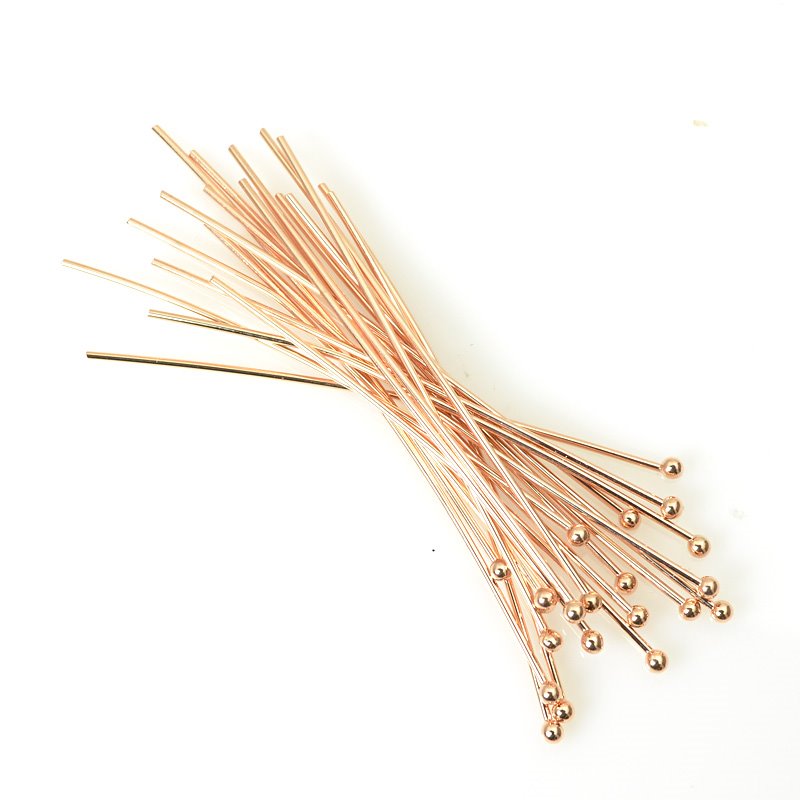 Headpins - 2in / 20ga Ball Head - Rose Gold Plated (50)