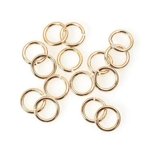 Jump Rings Open - 6mm - Rose Gold Plated (100)