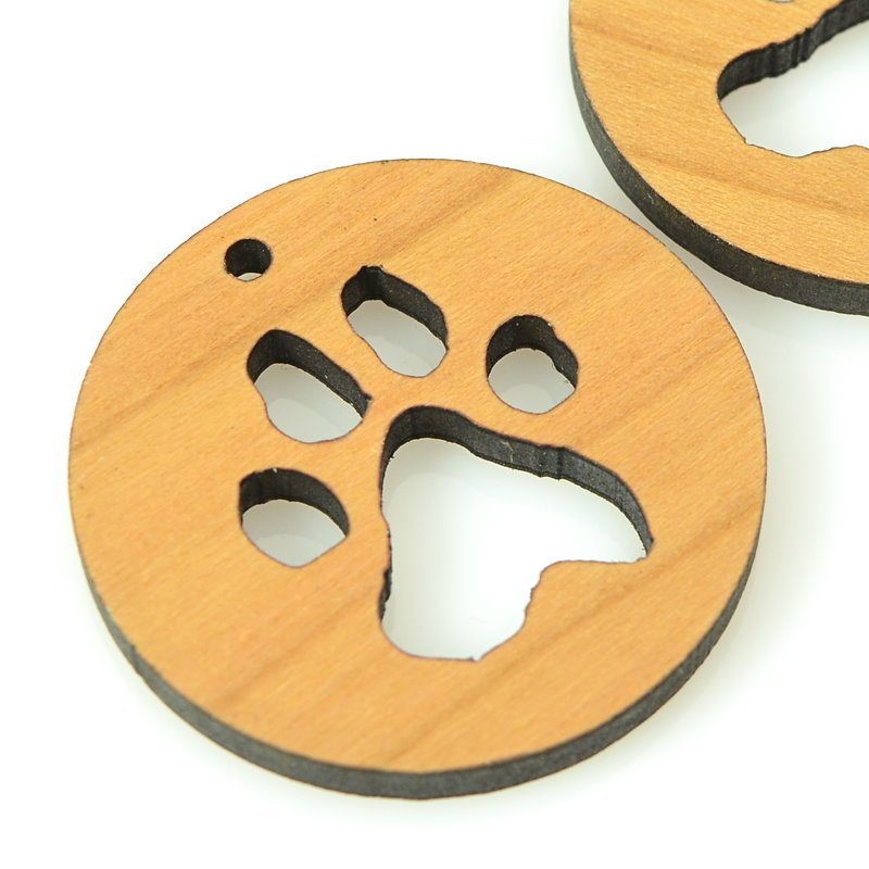 Pendant -  Pawprint - Maple Wood
