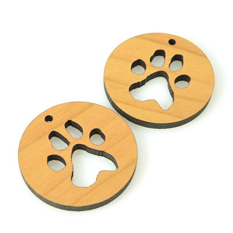 Pendant -  Pawprint - Maple Wood