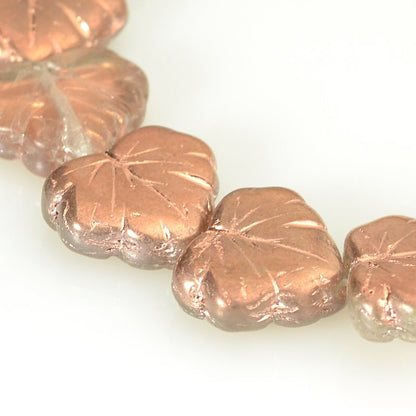 Glass Bead Vine Leaf - 13x11mm - Crystal Capri (15)