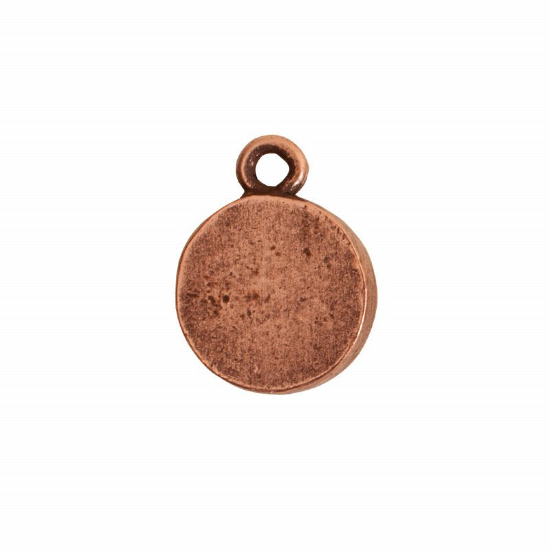 Charm - 14mm - Itsy Circle Bezel - Antiqued Copper