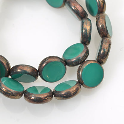 Flat Cut Tablet - 12mm Flat Round Coin - Temple Pool (Strand 15)