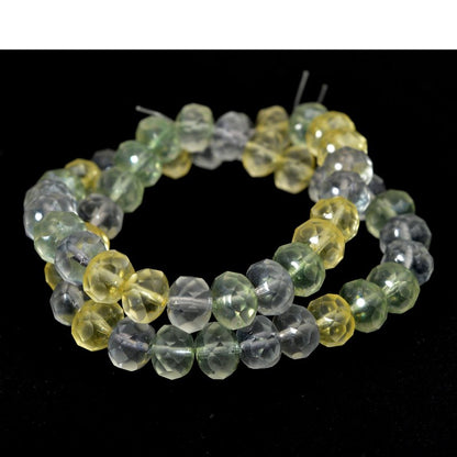 Fire Polish - 9x6mm - Faceted Donut Rondelle - Summer Thunder (25)