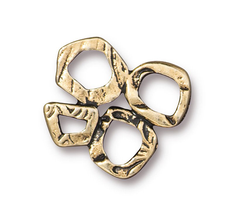 Link -  Intermix 4 Ring Link - Antique Gold