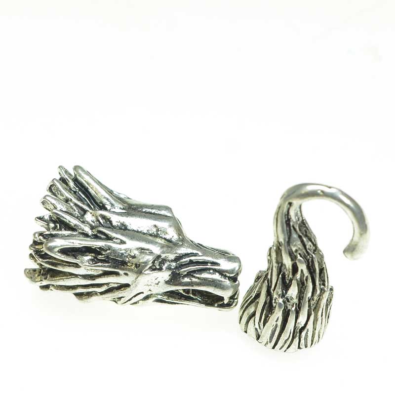 Clasp -  Tail of the Wolf - Antiqued Silver (Set)