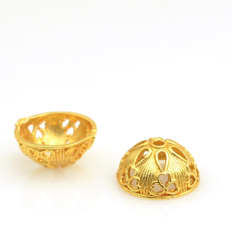 Bead Cap Lacey Bowl - 16mm - Bright Gold Plated