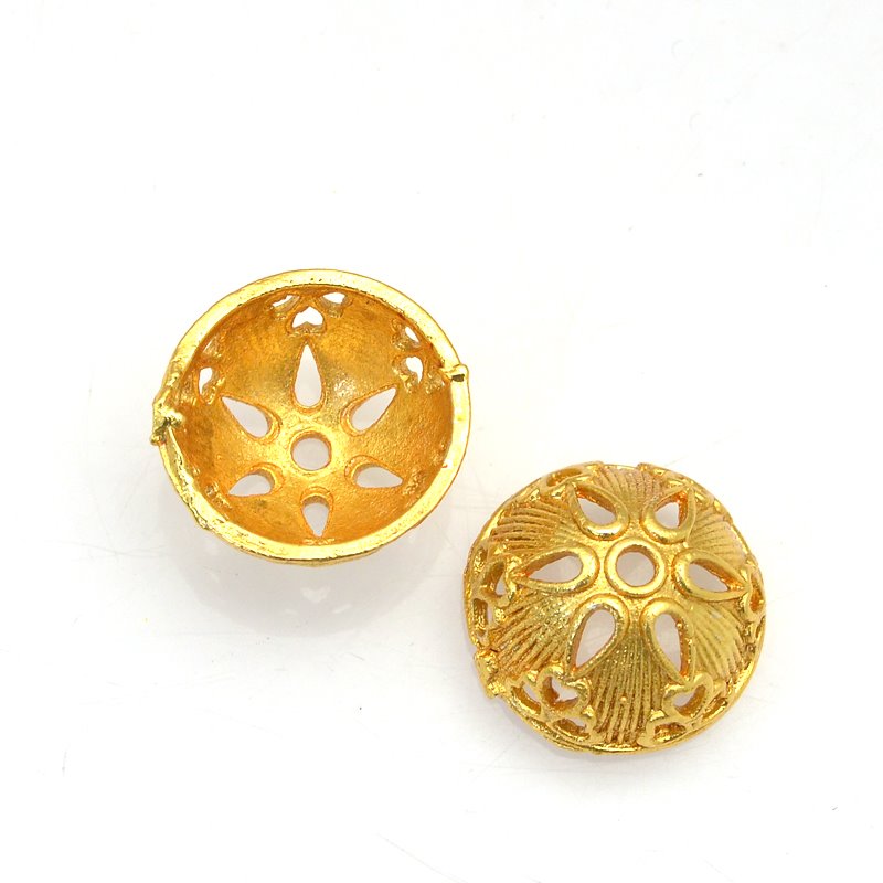 Bead Cap Lacey Bowl - 16mm - Bright Gold Plated