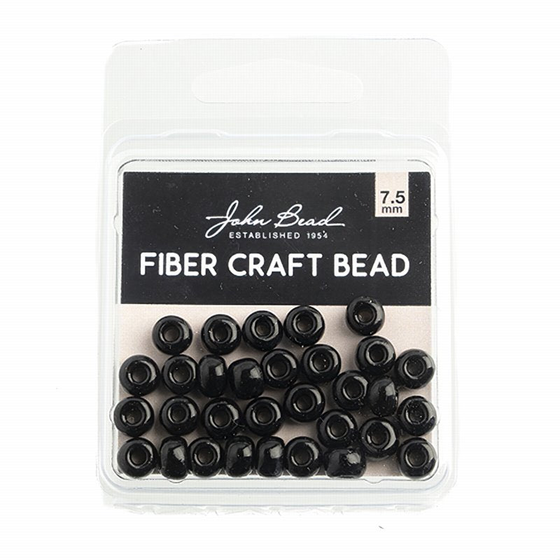 Czech Seed beads - 31/0 (7mm) - Fiber Craft Seed Bead - Black (Pack)
