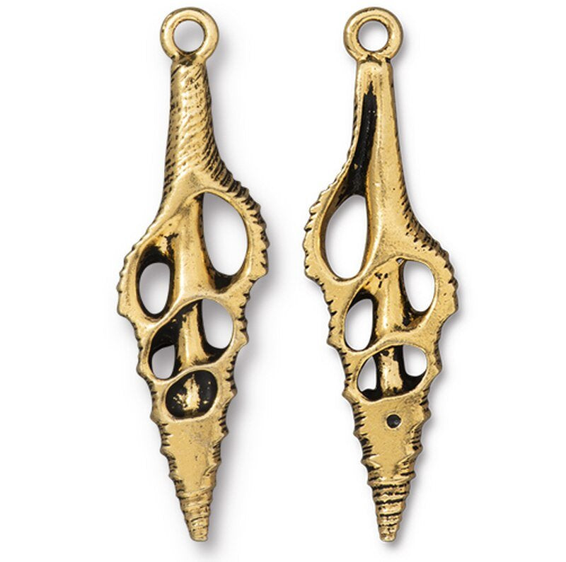 54mm Cut Spindle Shell   Ant Gold Each