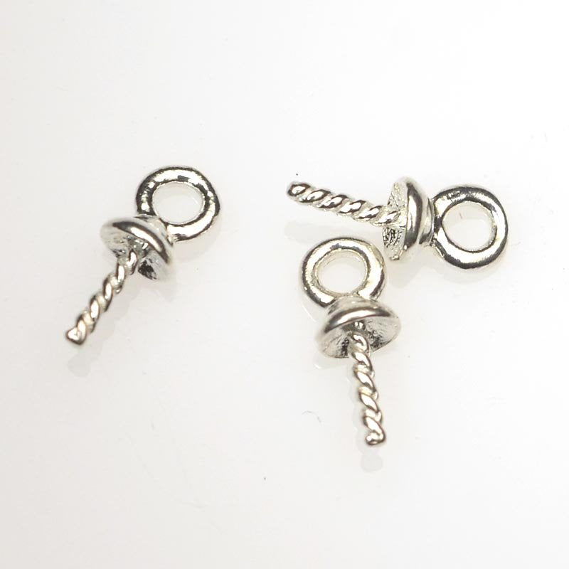 Findings -  Eye Ring with Post - Sterling Silver