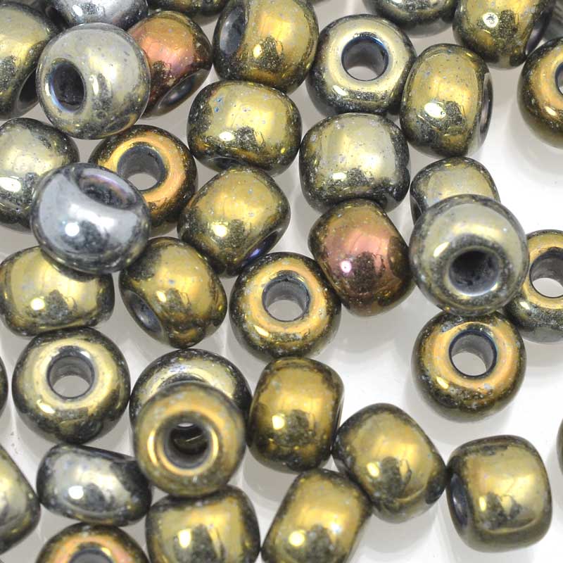 Czech Seed beads - 31/0 (7mm) - Fiber Craft Seed Bead - Brown Iris (Pack)