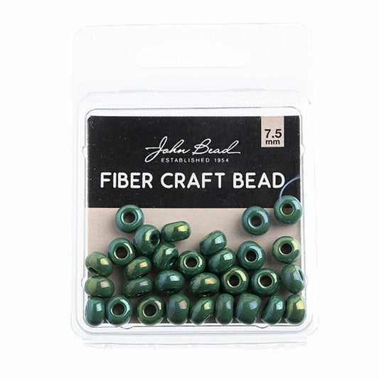 Czech Seed beads - 31/0 (7mm) - Fiber Craft Seed Bead - Grass Green AB (Pack)