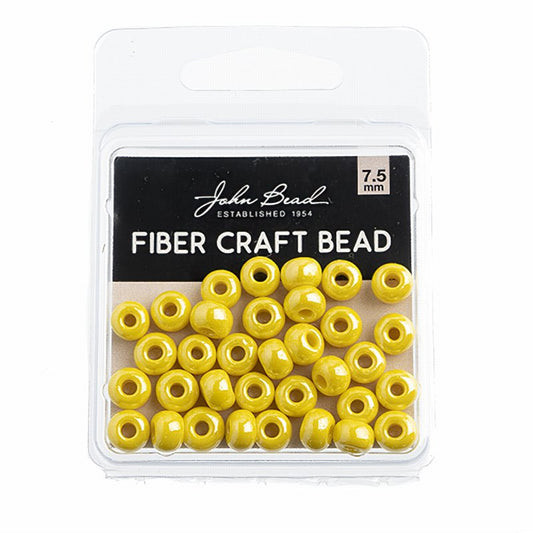 Czech Seed beads - 31/0 (7mm) - Fiber Craft Seed Bead - Yellow Lustre (Pack)