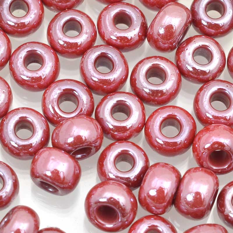 Czech Seed beads - 31/0 (7mm) - Fiber Craft Seed Bead - Dark Red Lustre (Pack)