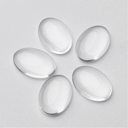 Glass Cabochon - 30x40mm Oval - Clear (2)