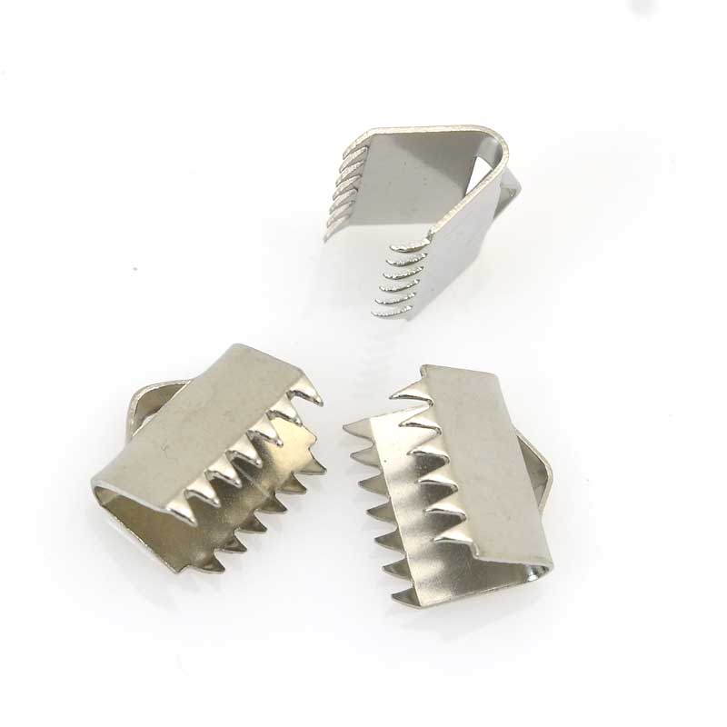 Ribbon End Clamp - 10.5mm Plain Style - Stainless Steel (Pack 6)