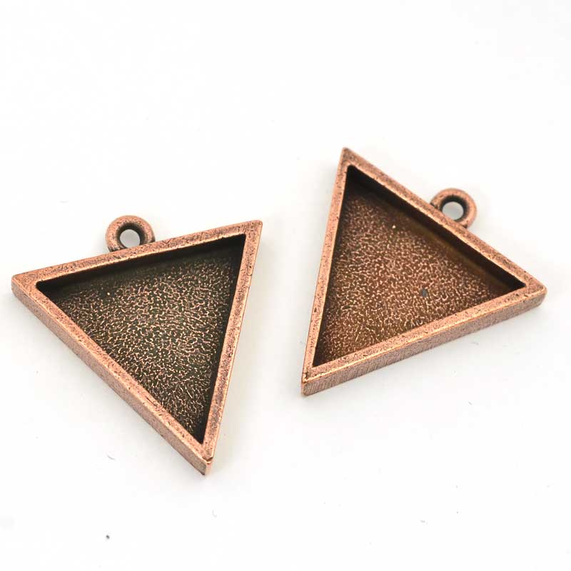 Resin Bezel Tray - Large Triangle Pendant - Antiqued Copper