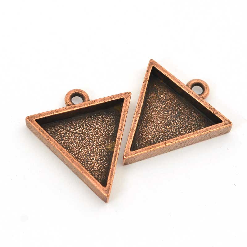Resin Bezel Tray - Small Triangle Pendant - Antiqued Copper