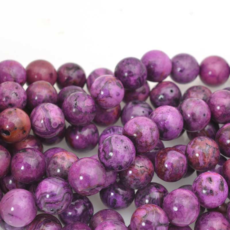 Purple Crazy Lace   12mm Round 8in