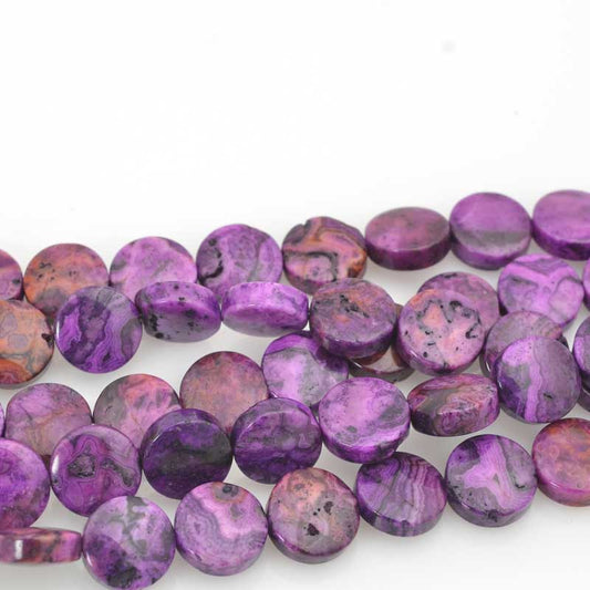 Purple Crazy Lace   12mm Coin 8in