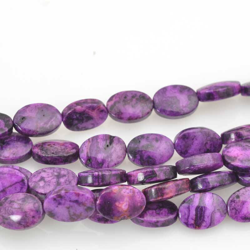 Purple Crazy Lace   10x14mm Oval 8in