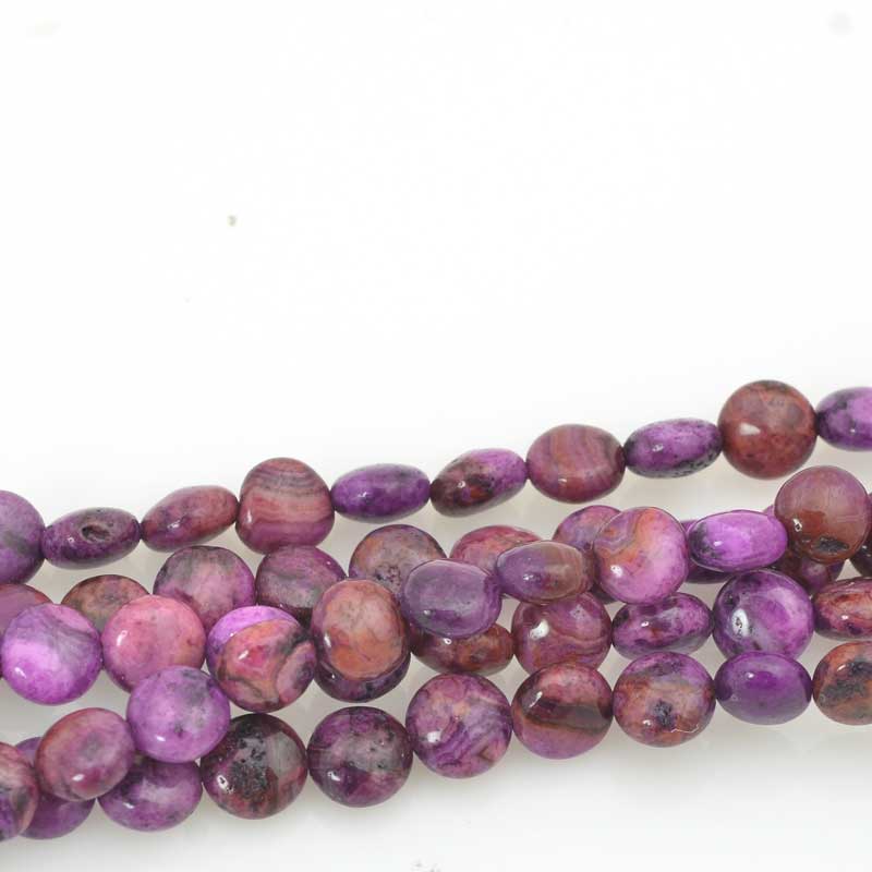 Purple Crazy Lace   8mm Puff Coin 8in