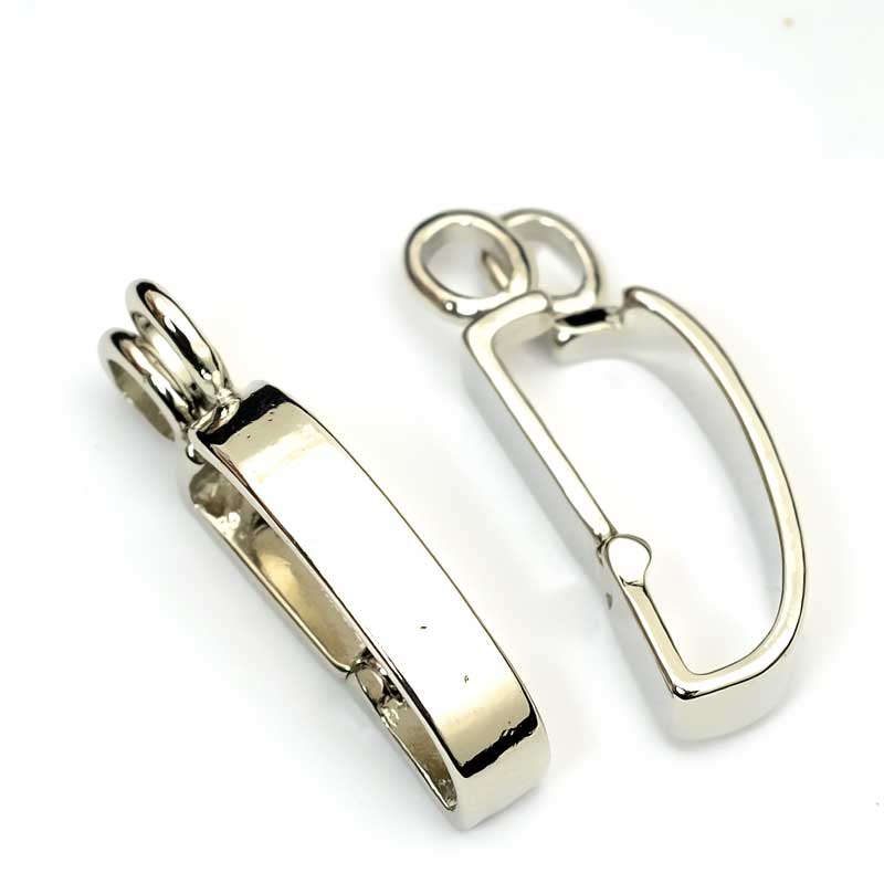 Bail -  Hinged - for Donut Pendant - Silverplated