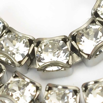 Rhinestone Chain - pp24 (3mm) Round Prong Cup Chain - Crystal - Antique Silver (