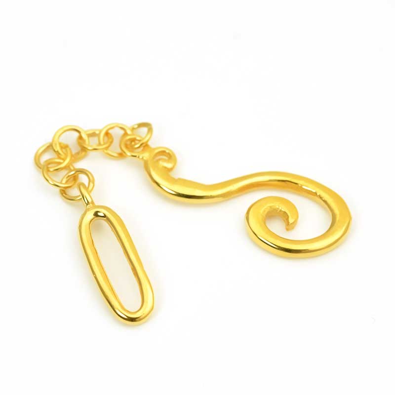 Hook and Eye Clasp -  Question Mark Hook - Gold Plated