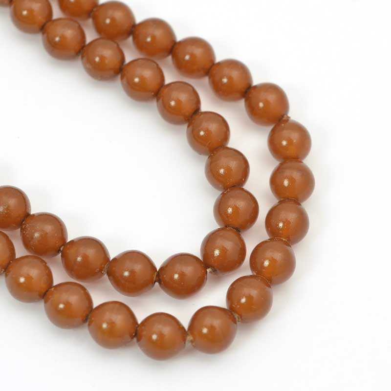 Glass Beads Round - 6mm - Roasted Chestnut (strand 25)