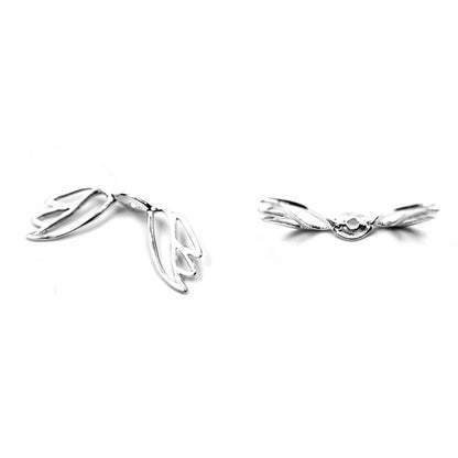 Bead Cap Angel Wings - Sterling Silver