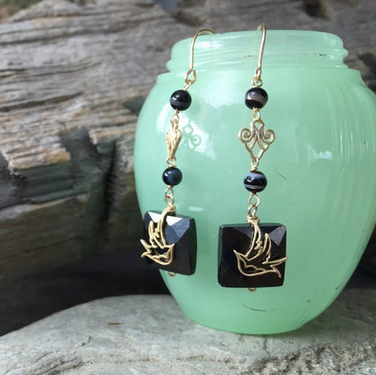 Bead Cap Sparrow in Flight - Vermeil